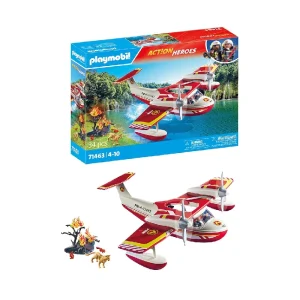 Playmobil 71463 - Avión de Bomberos con Función de Extinción (Action Heroes)